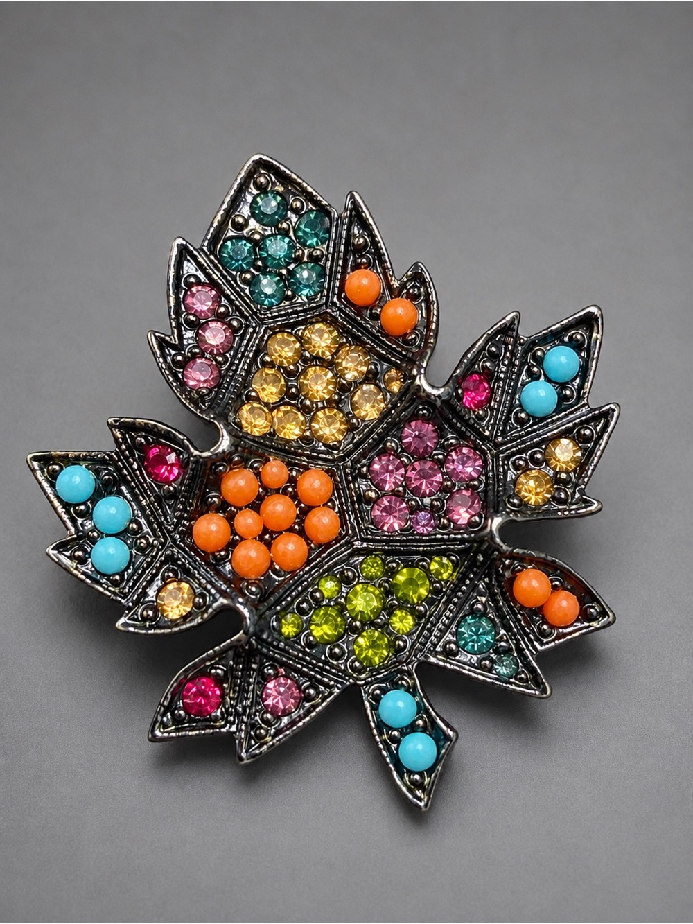 D’Orlan Maple Leaf Brooch Japanned finish #46SB